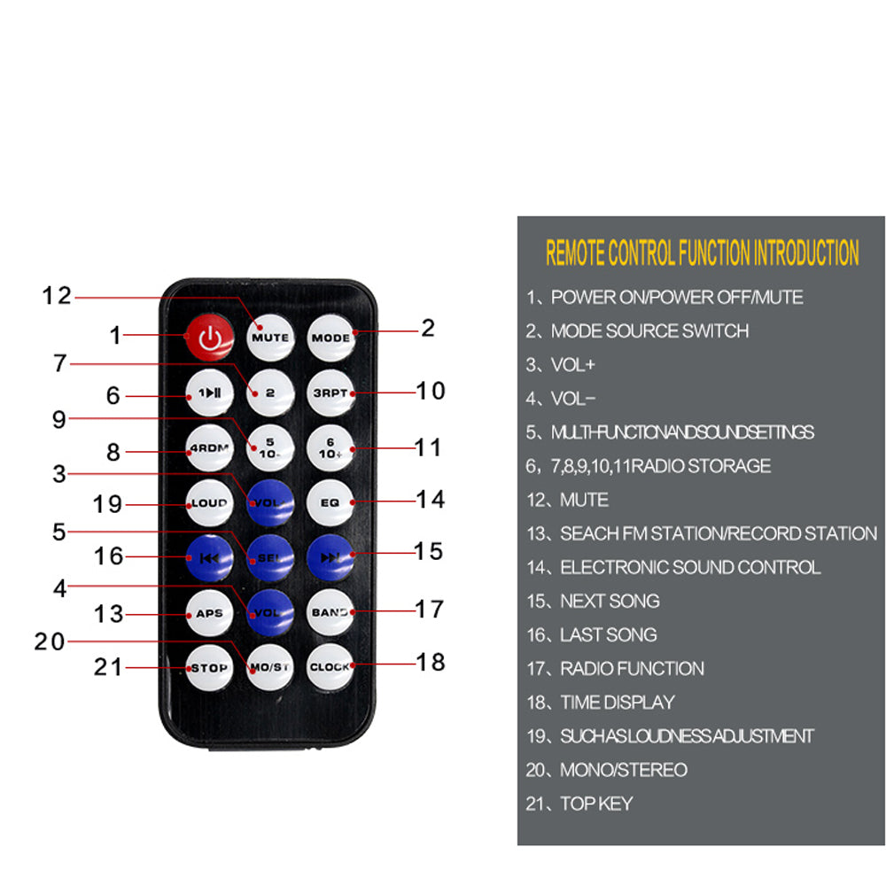 Podofo Dab Car Radio Autoradio Stereo Receiver FM Aux Input SD USB JSD-520 12V In-Dash 1din Bluetooth MP3 Multimedia Player
