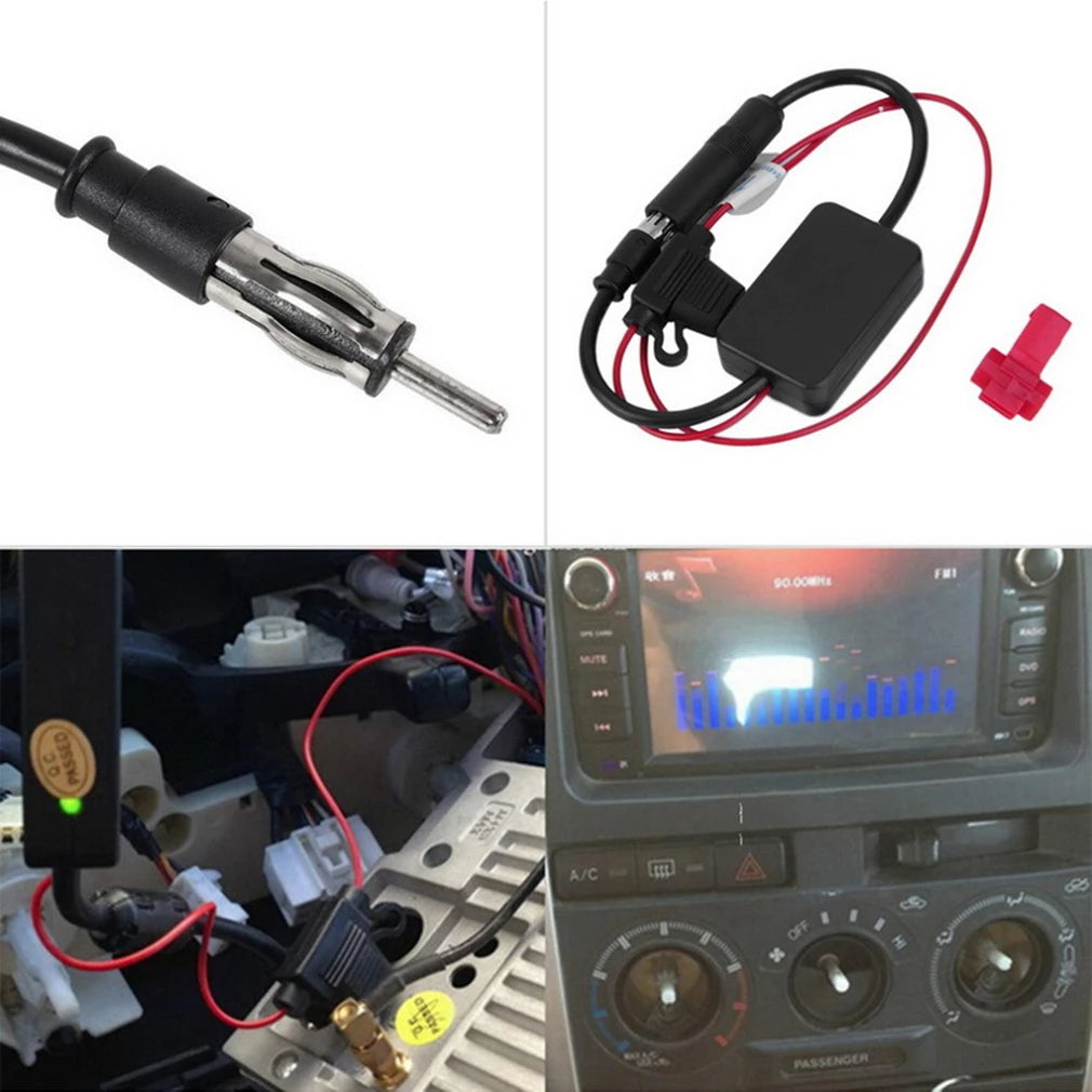 Practical FM Signal Amplifier Anti-interference Car Antenna Radio Universal FM Booster Amp Automobile Parts
