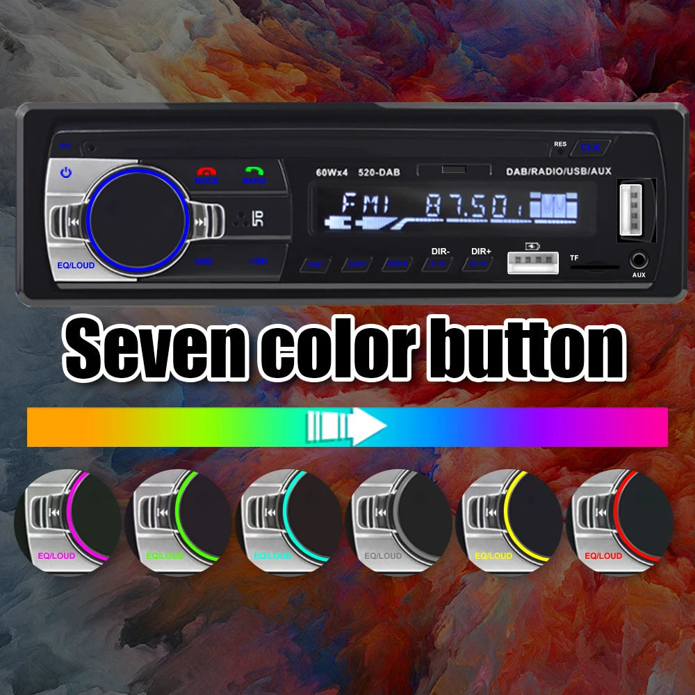 Podofo Dab Car Radio Autoradio Stereo Receiver FM Aux Input SD USB JSD-520 12V In-Dash 1din Bluetooth MP3 Multimedia Player