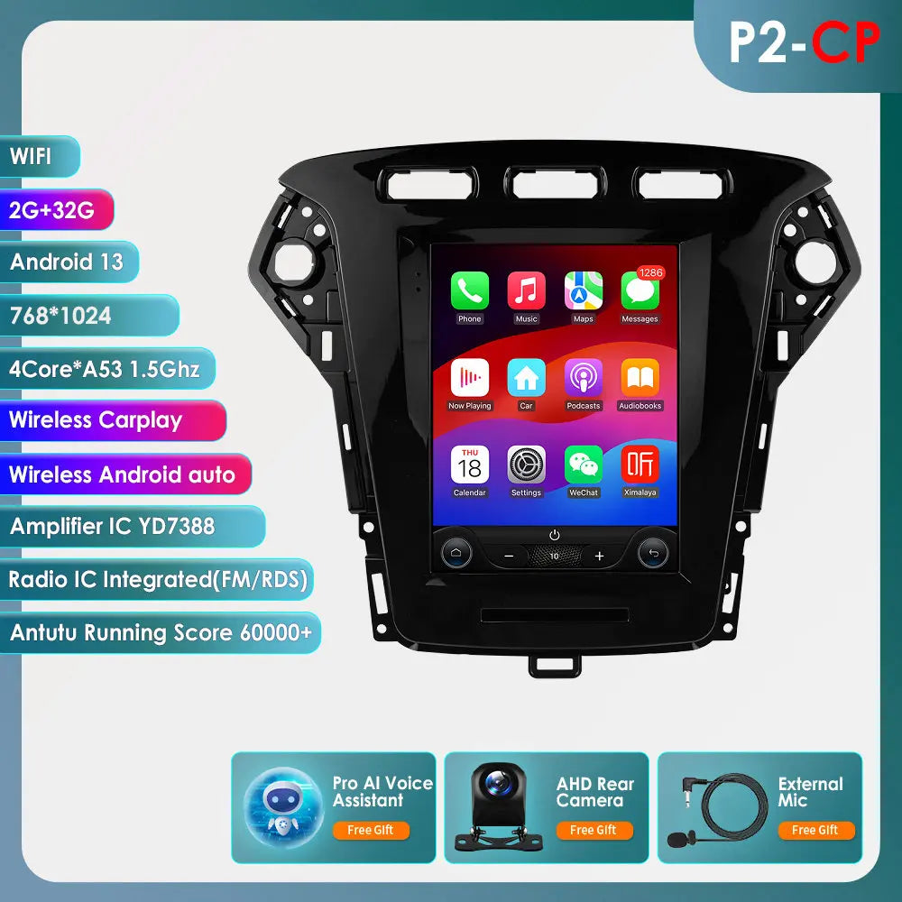 9.7"carplay android 13 auto car radio for Ford Mondeo mk4 Galaxy A/C 2011-2013 Autoradio Multimedia player GPS Stereo 4G SWC RDS
