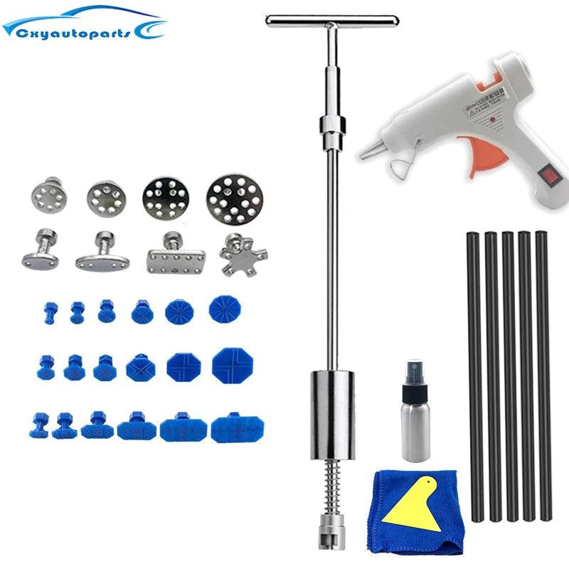 Car Dent Removal Puller Tools Auto Body Paintless Repair Kit Metal Reverse Hammer Suction Cup Garage Workshop Hand Tools