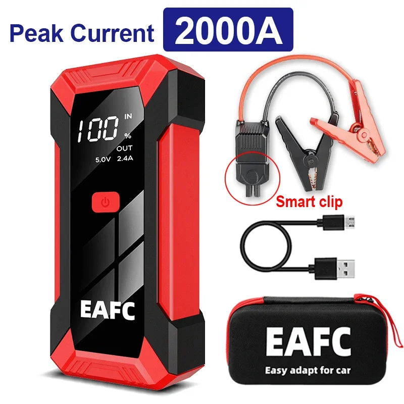 Car Jump Starter Battery Power Bank 2000A/1200A for Petrol Diesel Car Starter Portable Emergency Booster 12V Starting Device