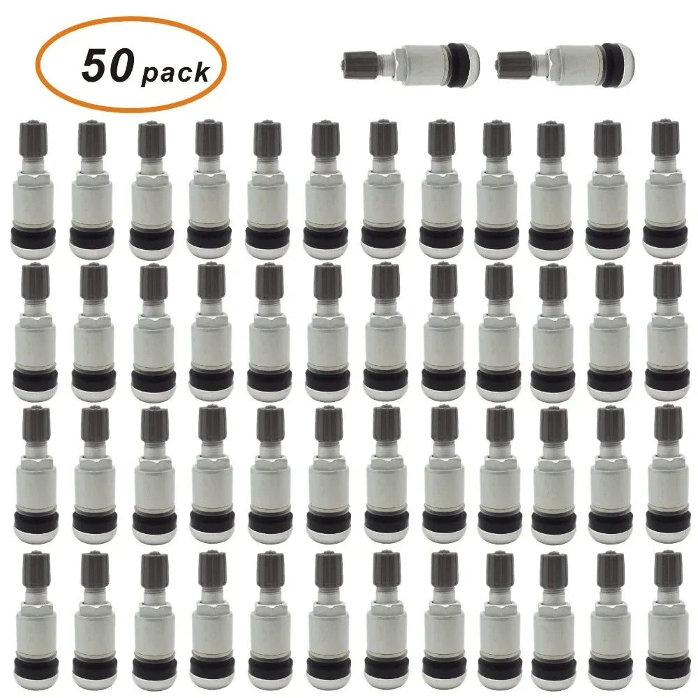 Pack of 50 Professional Aluminum Alloy Stem Tire Valve Tyre Valve For Passenger Cars MS525AL Fitting Most Cars
