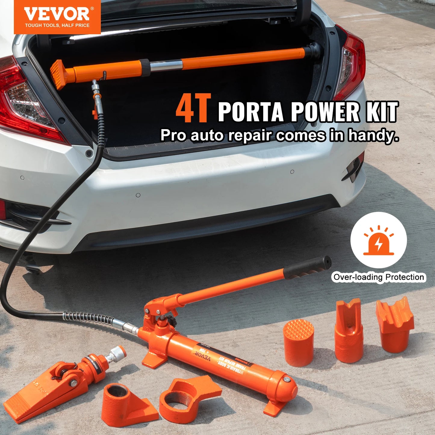 SucceBuy 4/10/12/20 Ton Power Hydraulic Cylinder Jack Autobody Frame Repair Tool Kit Automotive Truck Lifting Heavy Equipment