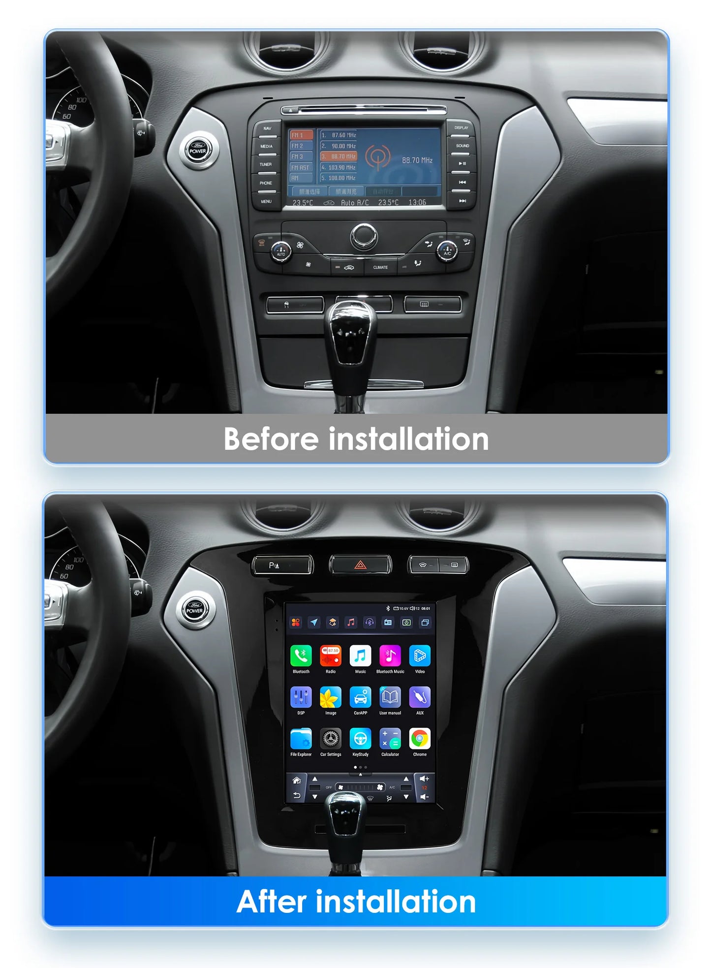 9.7"carplay android 13 auto car radio for Ford Mondeo mk4 Galaxy A/C 2011-2013 Autoradio Multimedia player GPS Stereo 4G SWC RDS