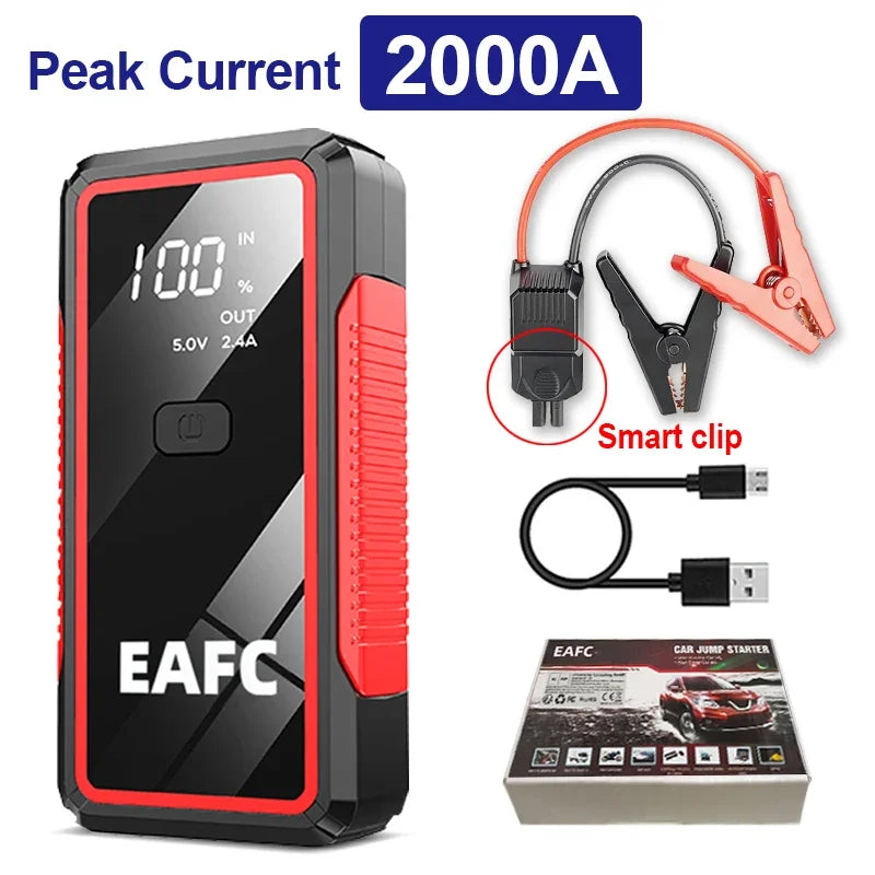 Car Jump Starter Battery Power Bank 2000A/1200A for Petrol Diesel Car Starter Portable Emergency Booster 12V Starting Device