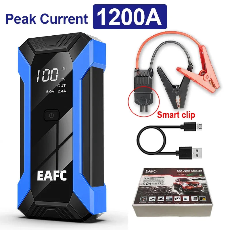 Car Jump Starter Battery Power Bank 2000A/1200A for Petrol Diesel Car Starter Portable Emergency Booster 12V Starting Device