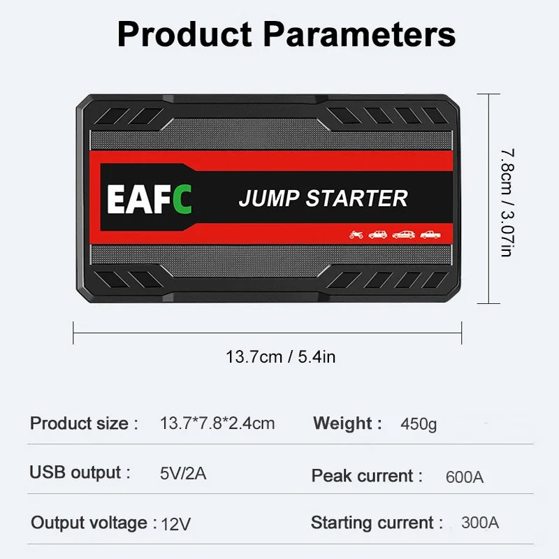 Car Jump Starter Battery Power Bank 2000A/1200A for Petrol Diesel Car Starter Portable Emergency Booster 12V Starting Device