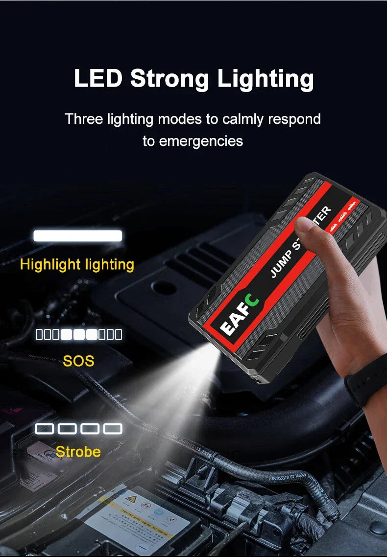 Car Jump Starter Battery Power Bank 2000A/1200A for Petrol Diesel Car Starter Portable Emergency Booster 12V Starting Device