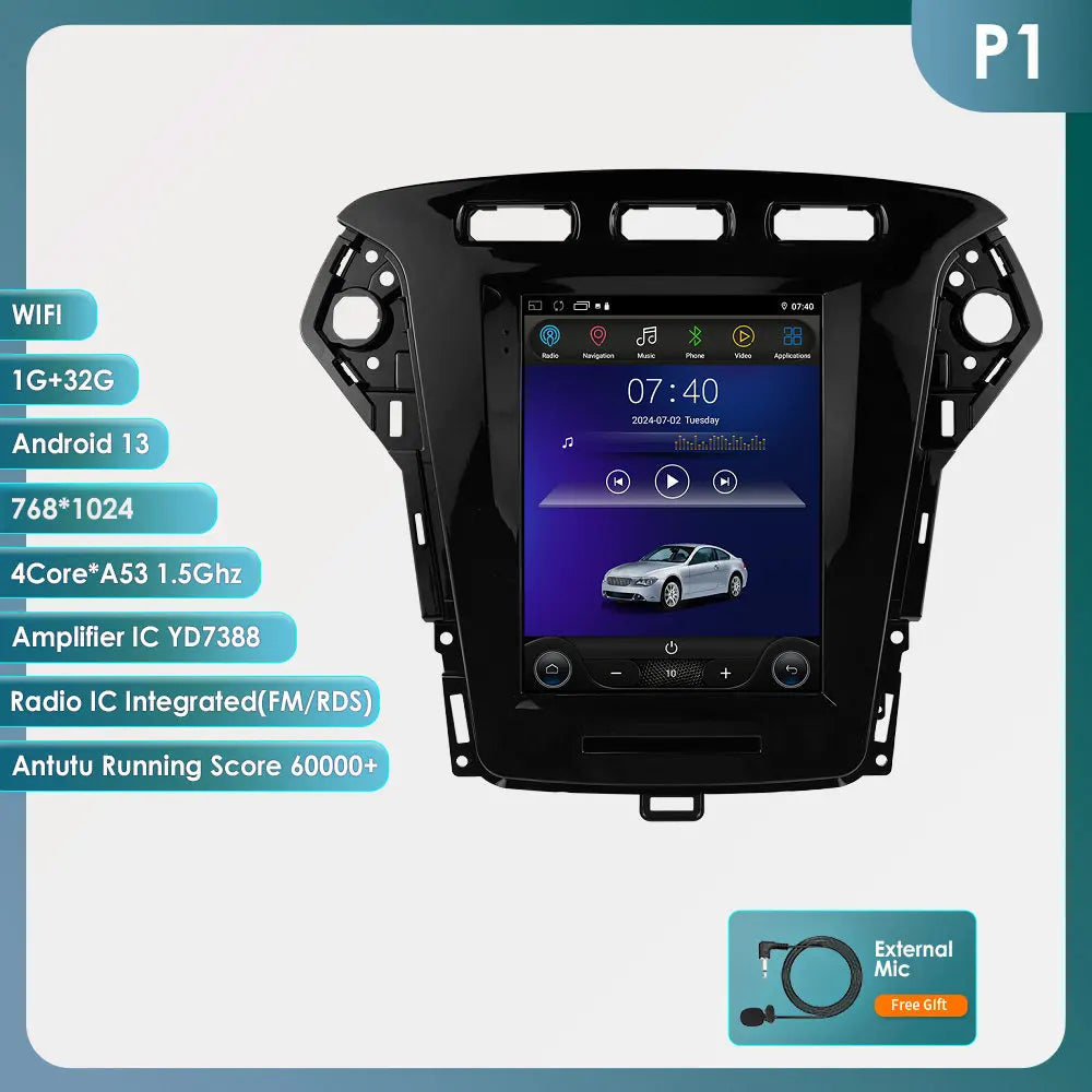 9.7"carplay android 13 auto car radio for Ford Mondeo mk4 Galaxy A/C 2011-2013 Autoradio Multimedia player GPS Stereo 4G SWC RDS