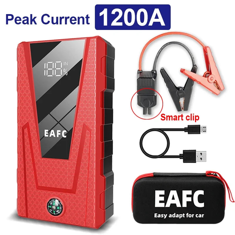 Car Jump Starter Battery Power Bank 2000A/1200A for Petrol Diesel Car Starter Portable Emergency Booster 12V Starting Device