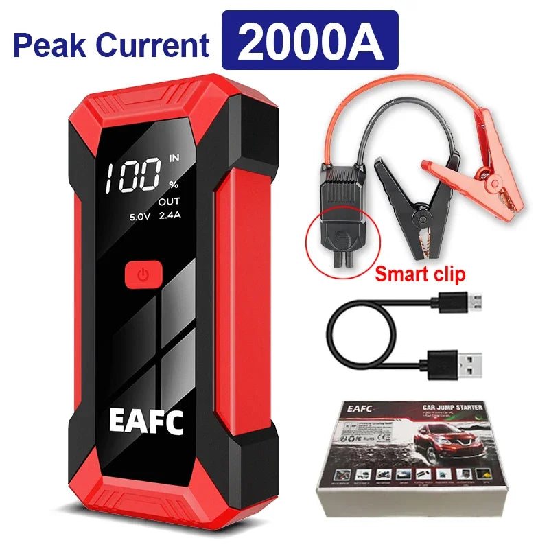 Car Jump Starter Battery Power Bank 2000A/1200A for Petrol Diesel Car Starter Portable Emergency Booster 12V Starting Device