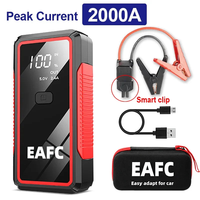 Car Jump Starter Battery Power Bank 2000A/1200A for Petrol Diesel Car Starter Portable Emergency Booster 12V Starting Device