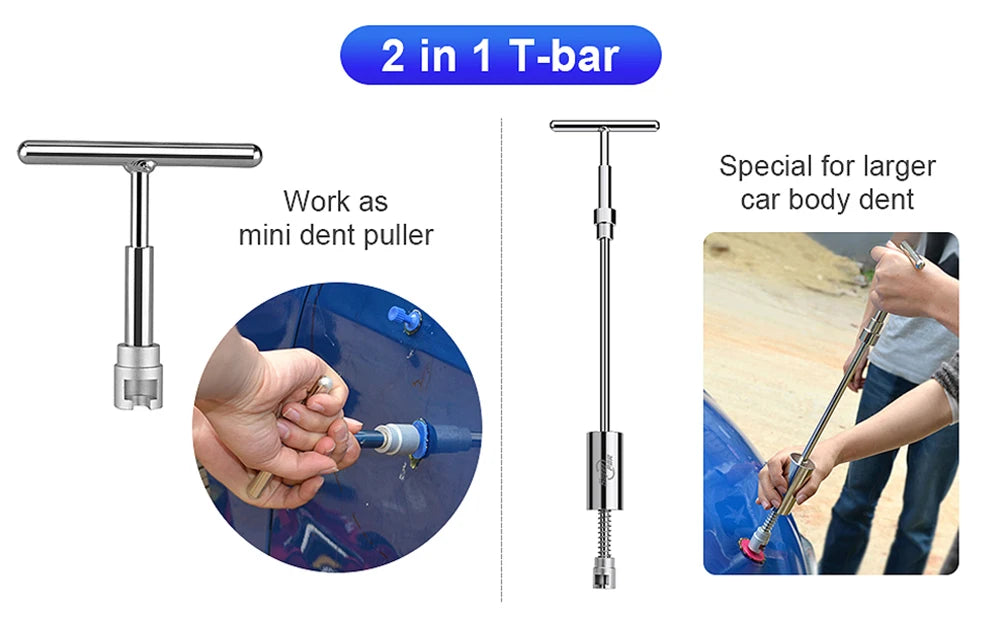 Car Dent Removal Puller Tools Auto Body Paintless Repair Kit Metal Reverse Hammer Suction Cup Garage Workshop Hand Tools