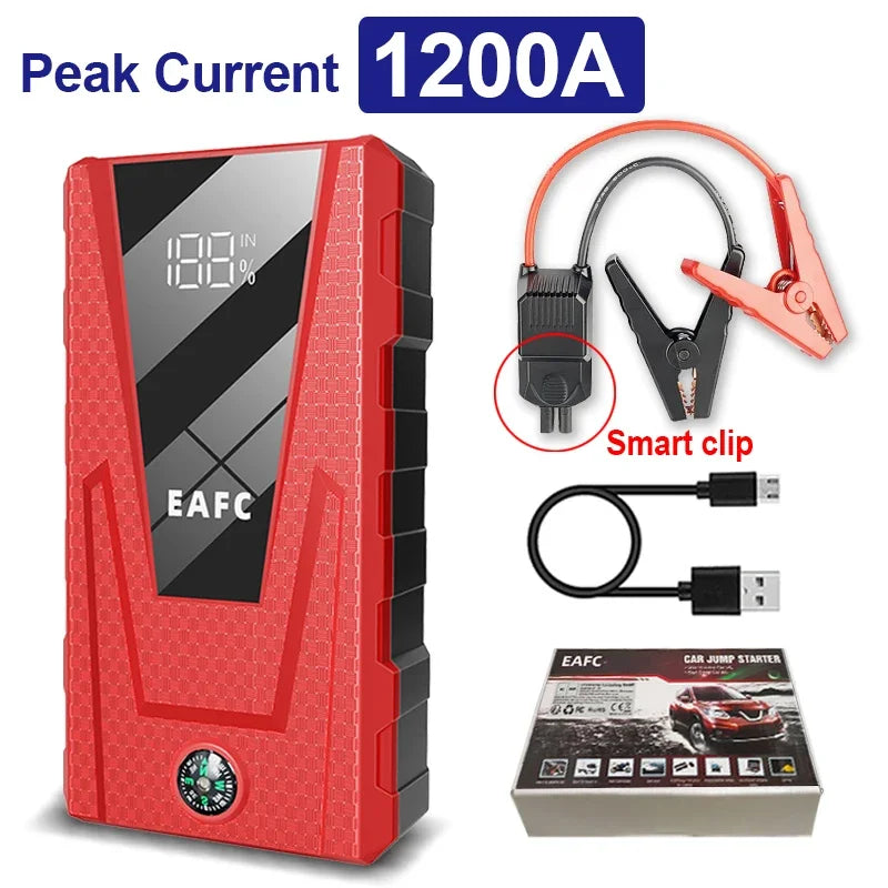 Car Jump Starter Battery Power Bank 2000A/1200A for Petrol Diesel Car Starter Portable Emergency Booster 12V Starting Device