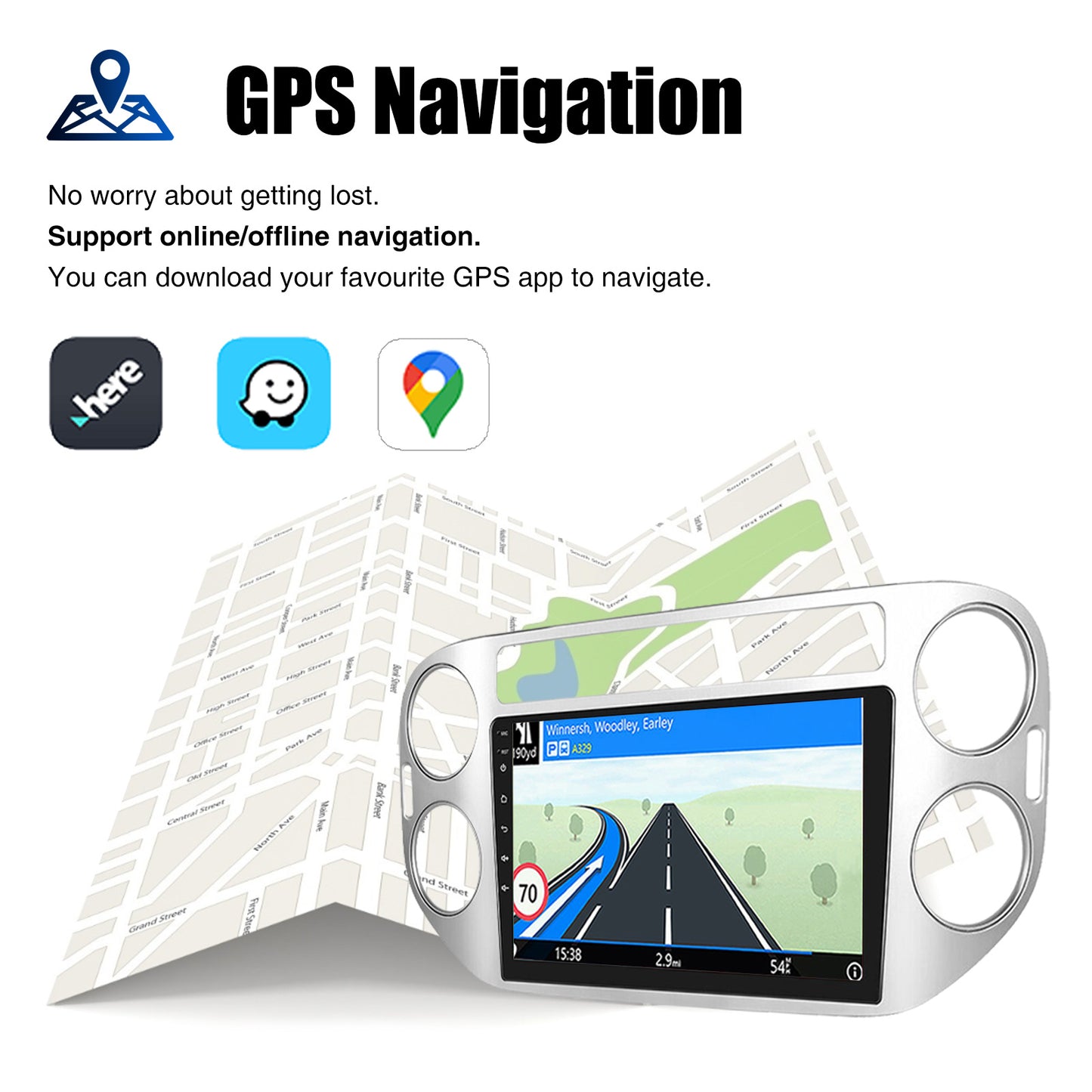 ESSGOO 9" Wireless CarPlay Android 14 Car Stereo Radio For Volkswagen VW Tiguan 5N 2007-2016 VW Golf Plus 2004-2013 GPS Nav wifi