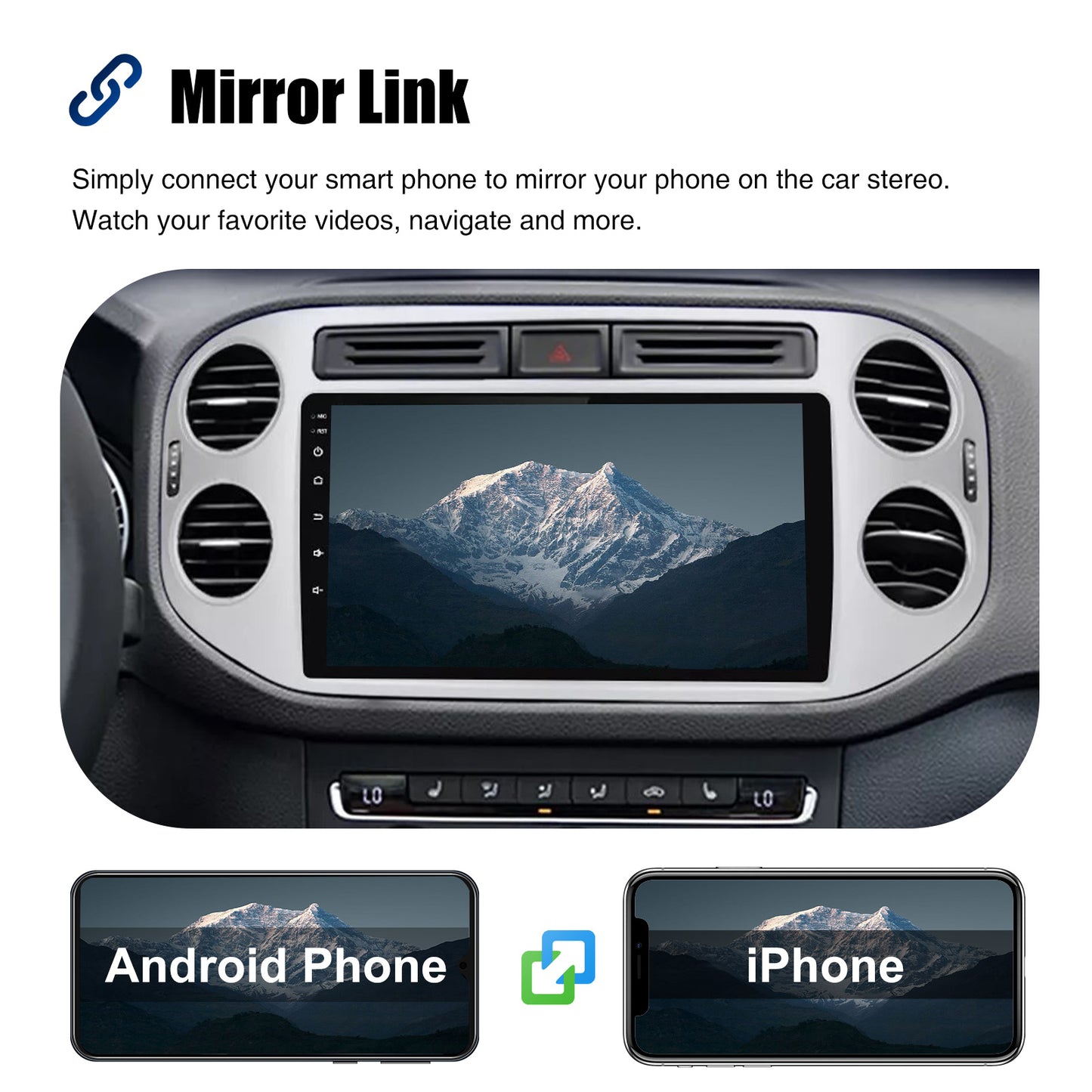 ESSGOO 9" Wireless CarPlay Android 14 Car Stereo Radio For Volkswagen VW Tiguan 5N 2007-2016 VW Golf Plus 2004-2013 GPS Nav wifi