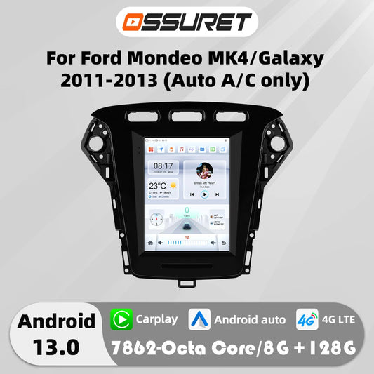 9.7"carplay android 13 auto car radio for Ford Mondeo mk4 Galaxy A/C 2011-2013 Autoradio Multimedia player GPS Stereo 4G SWC RDS