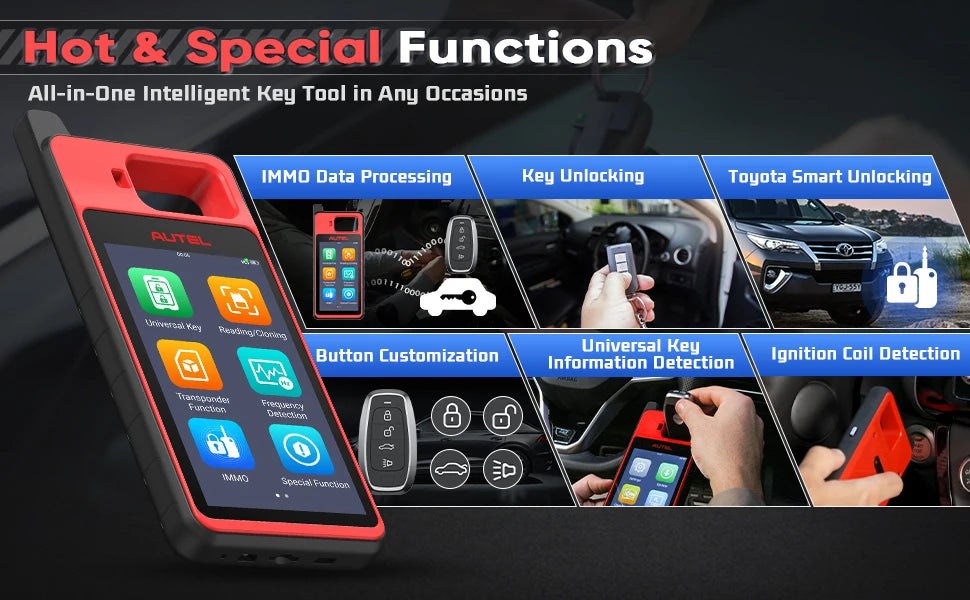 Autel MaxiIM KM100 Key Fob Programmer Immobilizer Tool Key Creation IMMO Learning Chip Read Write Cloning 2025 for latin america