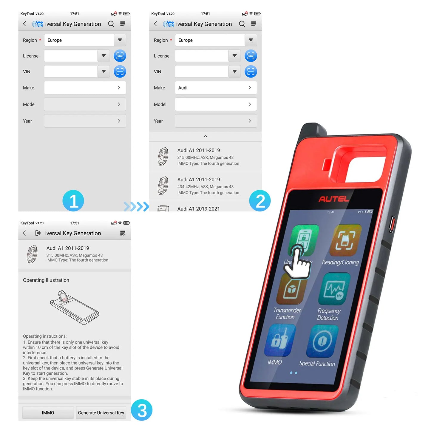 Autel MaxiIM KM100 Key Fob Programmer Immobilizer Tool Key Creation IMMO Learning Chip Read Write Cloning 2025 for latin america