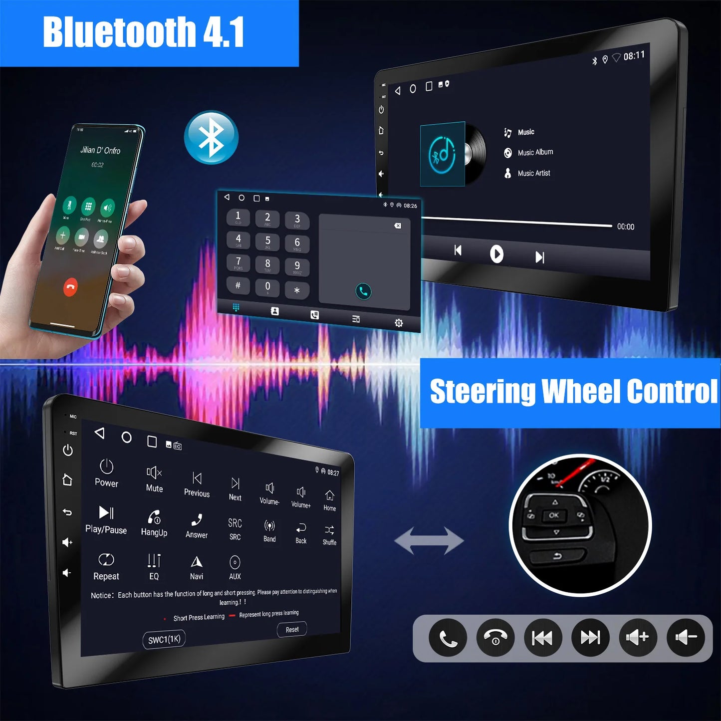 ESSGOO 9" Wireless CarPlay Android 14 Car Stereo Radio For Volkswagen VW Tiguan 5N 2007-2016 VW Golf Plus 2004-2013 GPS Nav wifi