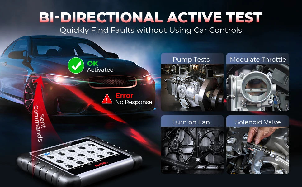 Autel MaxiCOM MK808S PRO Car Diagnostic Tools Bidirectional All System OBD2 Scanner FCA Key Coding