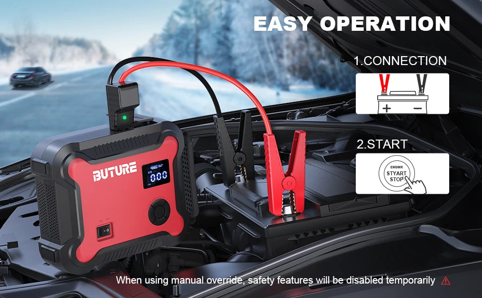 Buture 5 in 1 Car Jump Start  Air Compressor 26800mAh Power Bank Portable Battery Booster Digital Tire Inflator with 160W DC Out