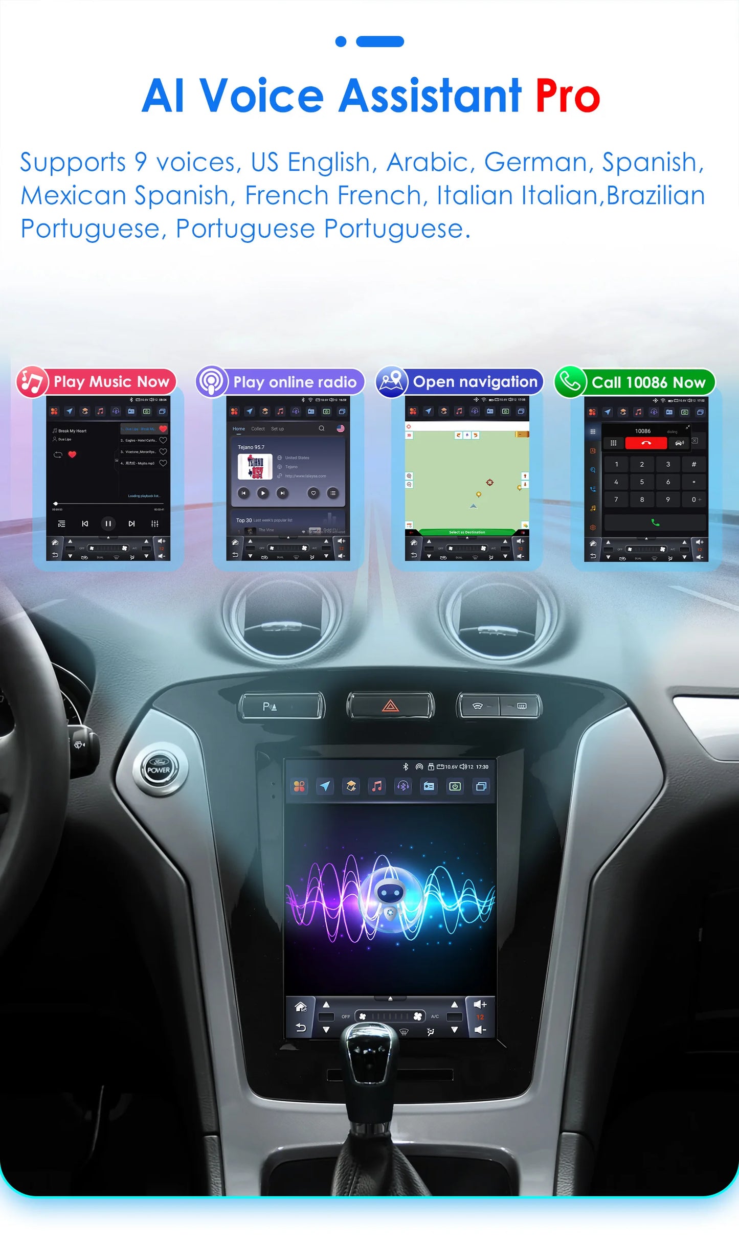 9.7"carplay android 13 auto car radio for Ford Mondeo mk4 Galaxy A/C 2011-2013 Autoradio Multimedia player GPS Stereo 4G SWC RDS