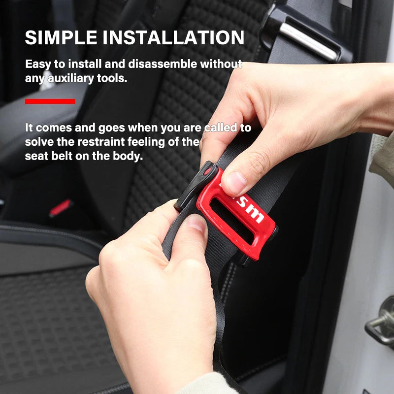 2Pcs Adjustable Car Seat Belt Shoulder Fixed Strap Clips Accessories For Nismo Logo Emblem R34 GTR Nissan Tiida Sylphy Teana