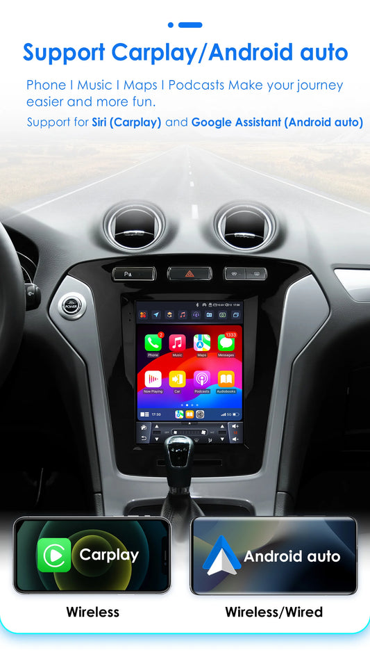 9.7"carplay android 13 auto car radio for Ford Mondeo mk4 Galaxy A/C 2011-2013 Autoradio Multimedia player GPS Stereo 4G SWC RDS