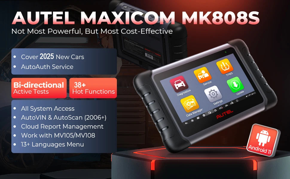 Autel MaxiCOM MK808S PRO Car Diagnostic Tools Bidirectional All System OBD2 Scanner FCA Key Coding